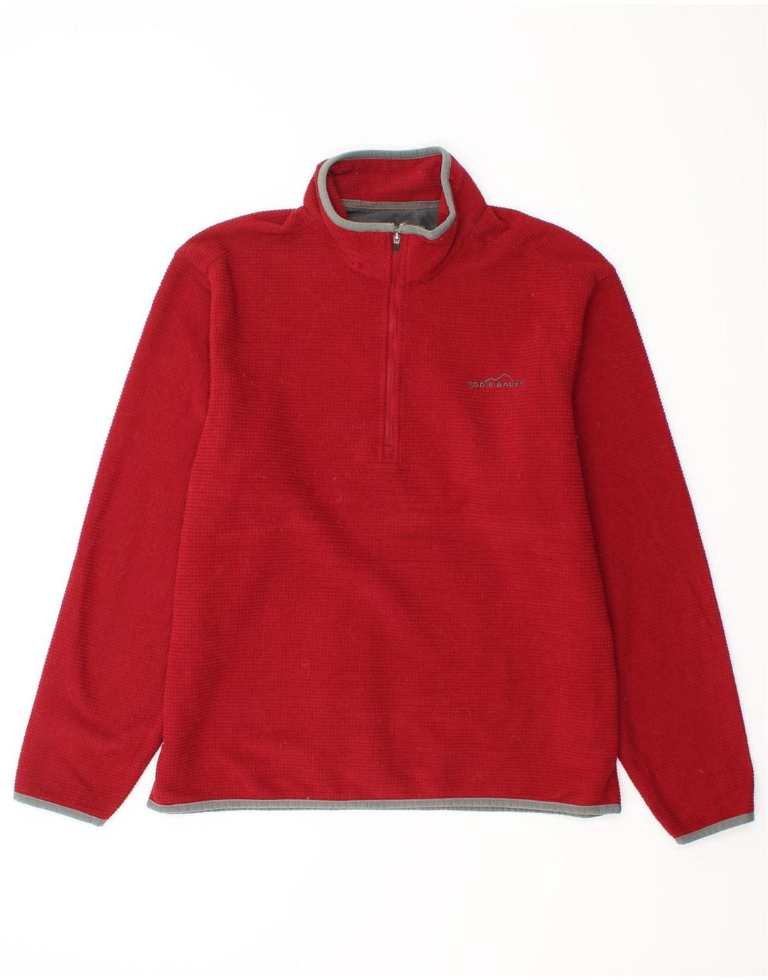 EDDIE BAUER Męski sweter z zamkiem błyskawicznym, średni czerwony poliester