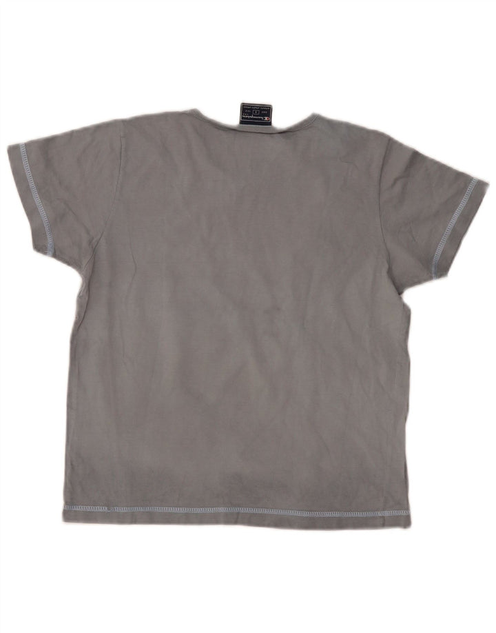 Damska koszulka graficzna CHAMPION Top UK 10, mała, granatowa, bawełniana