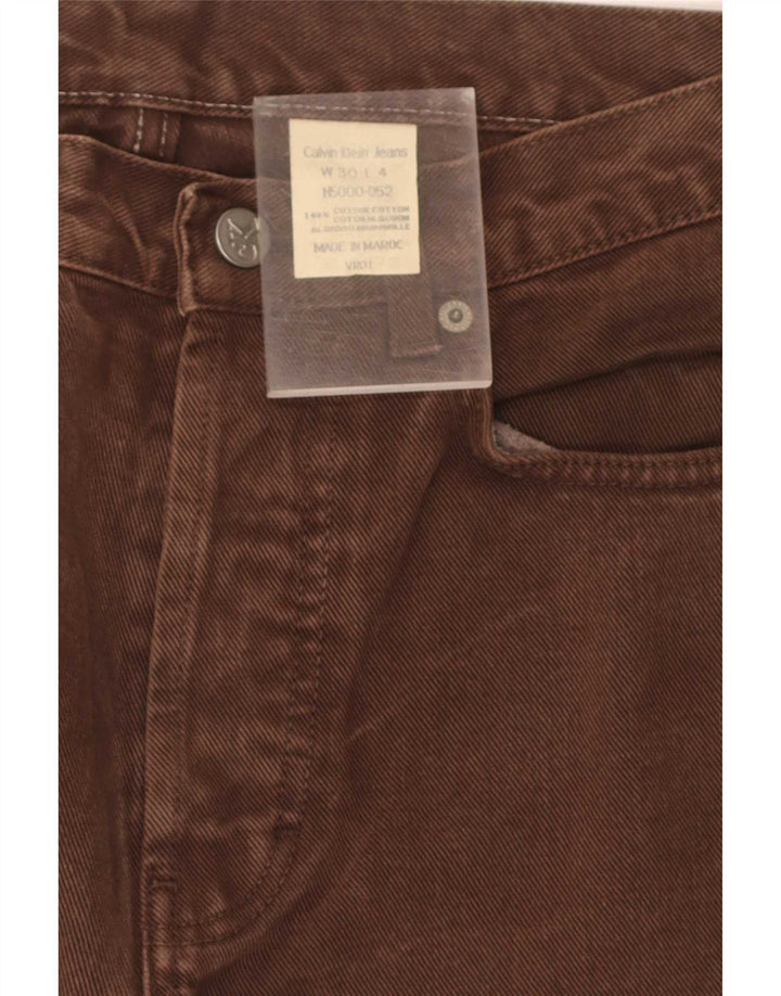 Męskie proste dżinsy Calvin Klein W30 L31 Brązowa bawełna