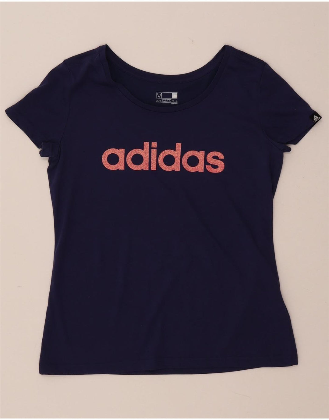 Damska koszulka ADIDAS Climalite Graphic Top UK 12/14 Średni granat