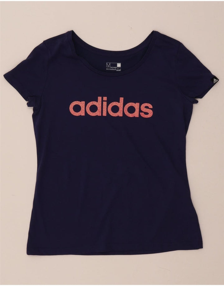 Damska koszulka ADIDAS Climalite Graphic Top UK 12/14 Średni granat