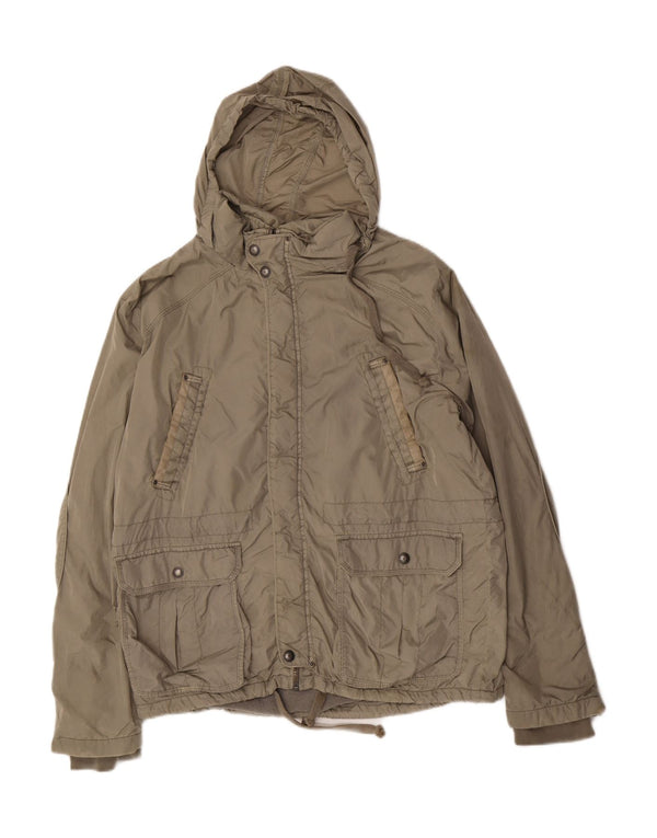 Męska kurtka wiatrówka z kapturem Zara UK 44 2XL Szary nylon