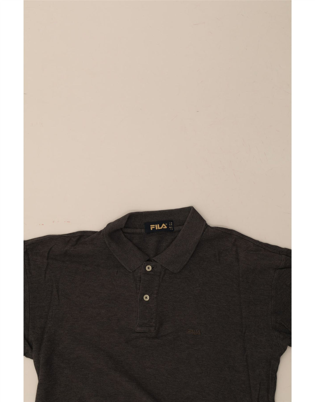 FILA Mens Polo Shirt Small Grey Cotton Vintage Fila and Second-Hand Fila from Messina Hembry 