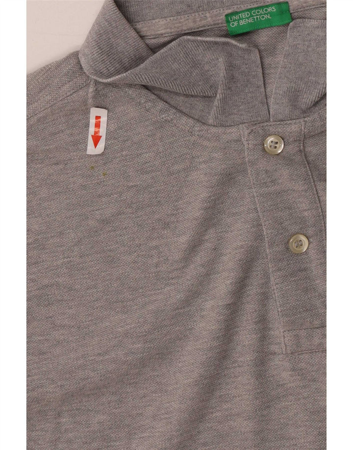 Męska koszulka polo Benetton, duża, szara, bawełniana