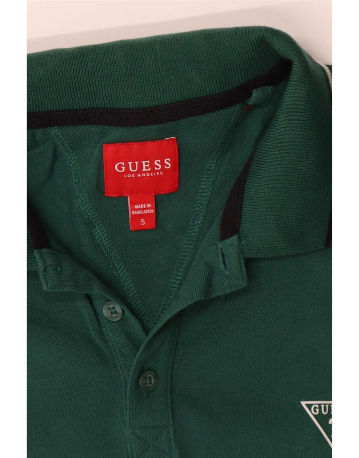 Męska koszulka polo Guess, mała, zielona, bawełniana