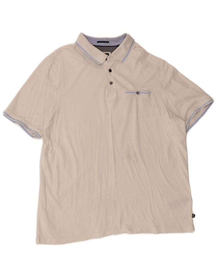 Męska koszulka polo Ted Baker, rozmiar 6, 2XL, biała, bawełniana