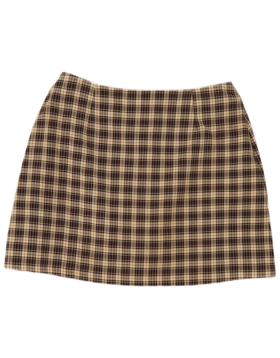Dorothy Perkins Damska mini spódniczka UK 16 duża W32 brązowa kratka poliester