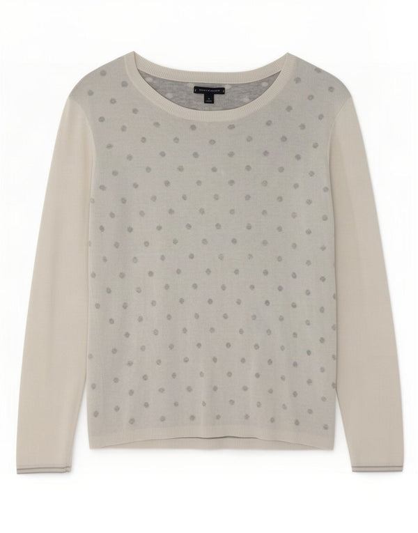 Damski sweter Tommy Hilfiger z dekoltem w łódkę UK 14 Średni biały w kropki