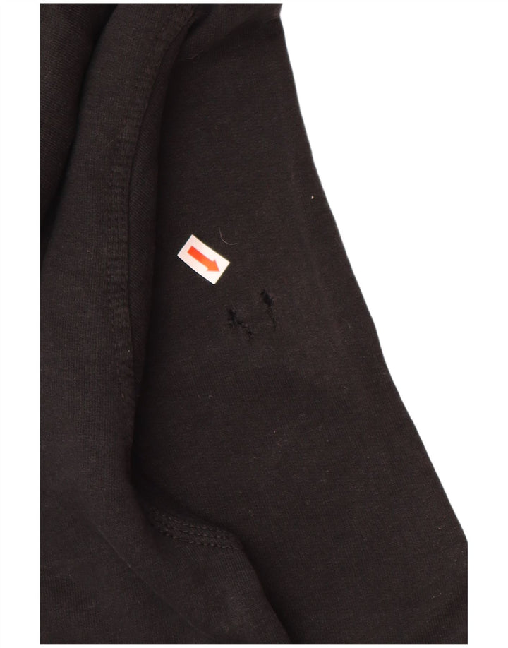 CHAMPION Mens Graphic Hoodie Jumper Medium Black Cotton