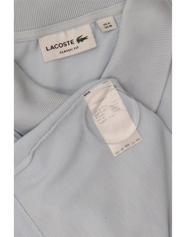 LACOSTE Mens Classic Fit Polo Shirt Size 4 Medium Blue Cotton