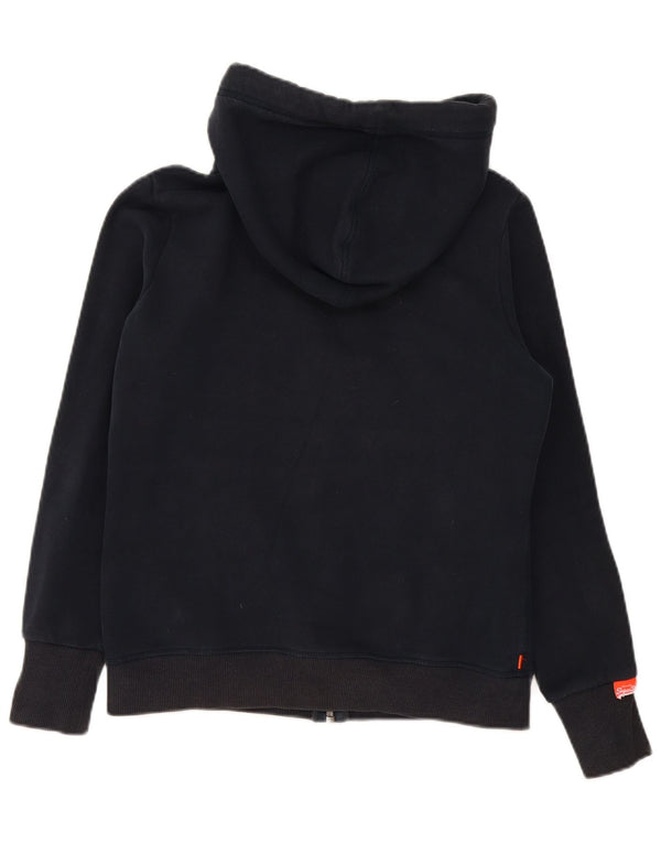 Damski sweter z kapturem i zamkiem Superdry UK 16, duży, granatowy, bawełniany