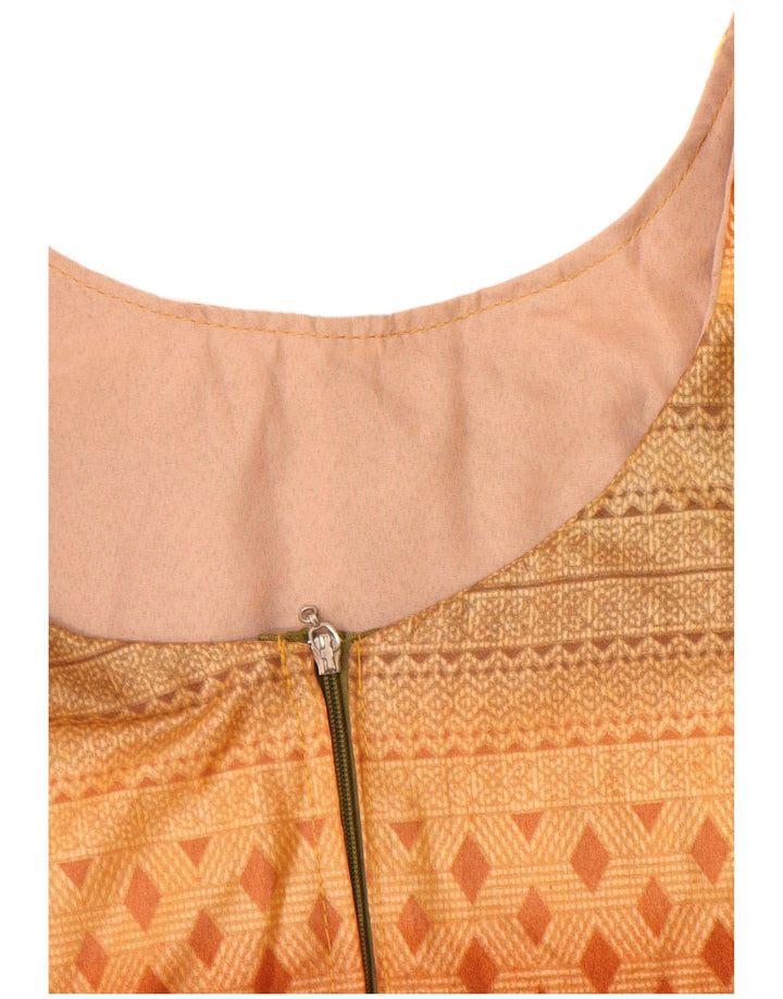 Bluzka damska Vintage Top UK 12 Medium Orange Geometric