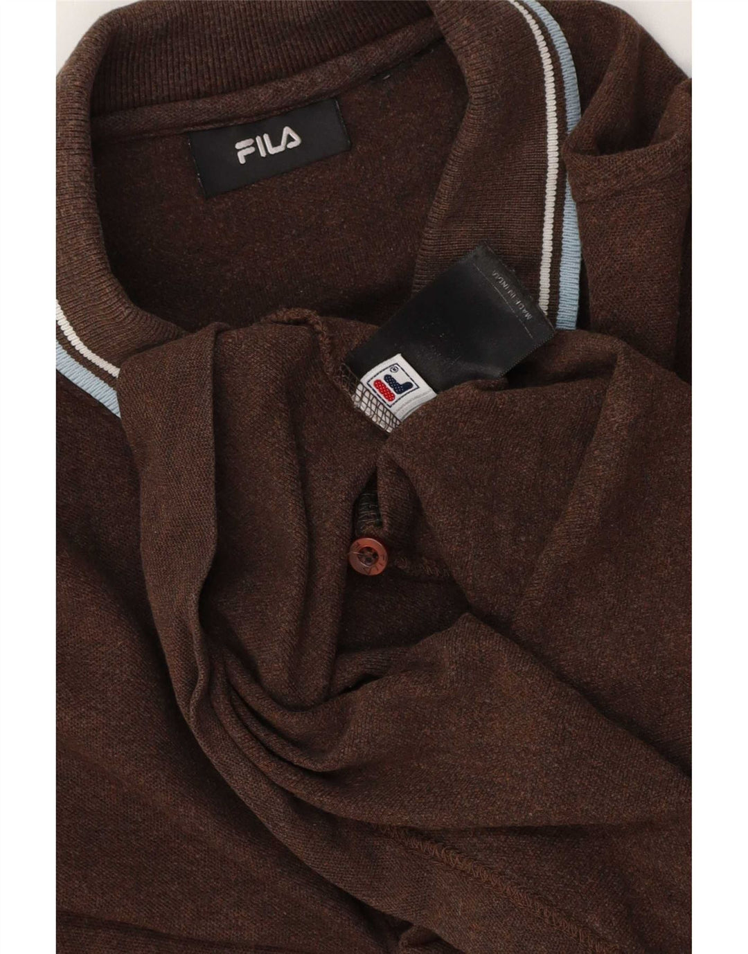 Męska koszulka polo Fila, duża, brązowa, bawełniana