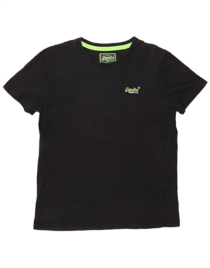 Męski T-shirt Superdry, duży, czarny, bawełniany
