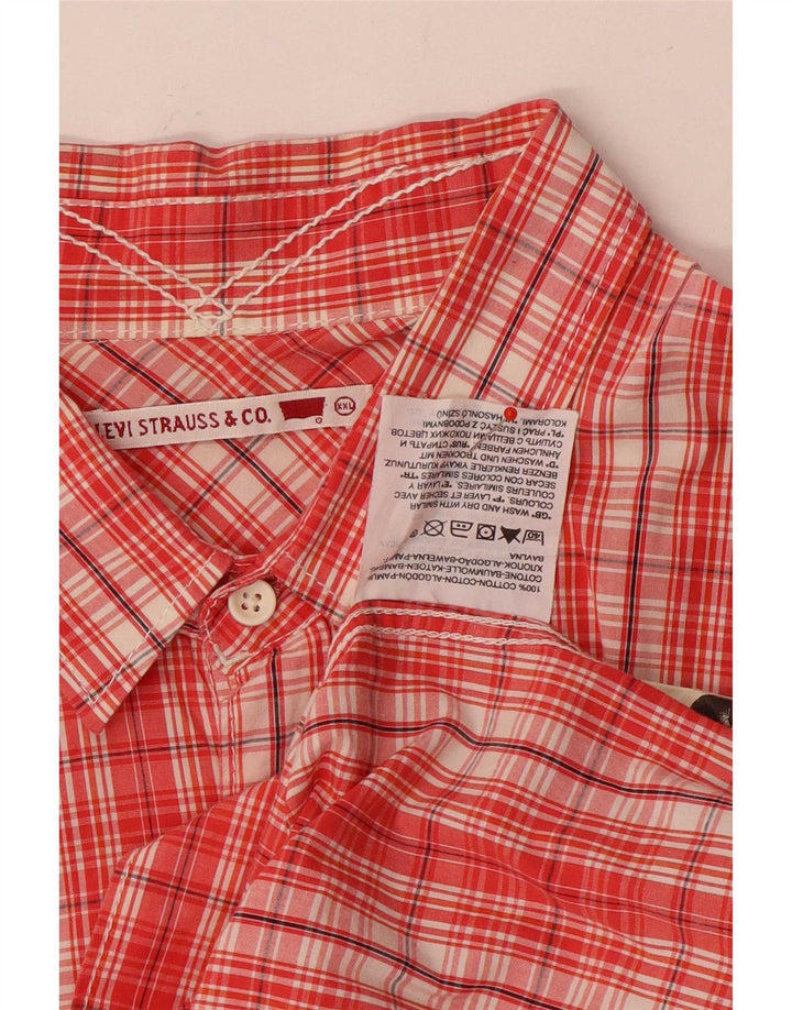 Męska koszula z krótkim rękawem Levi's Denizen 2XL, bawełniana w czerwoną kratę