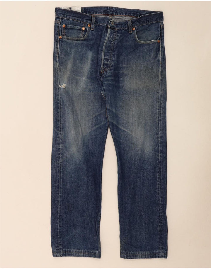 Męskie jeansy Levi's 501 Straight W36 L30 Niebieskie bawełniane