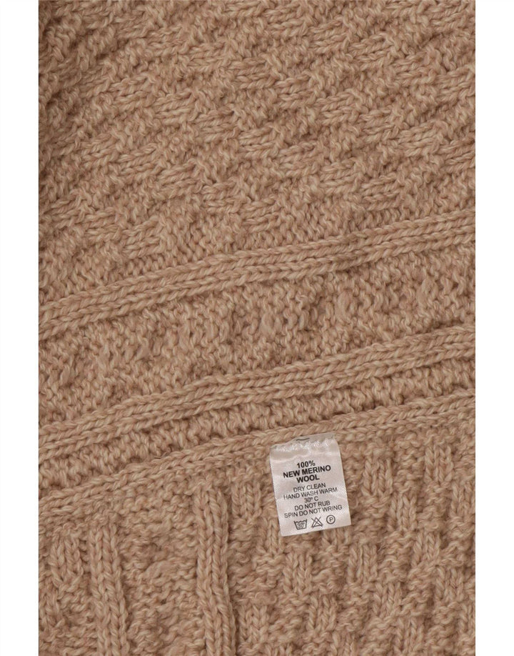 Damski sweter poncho Aran w jednym rozmiarze, beżowy