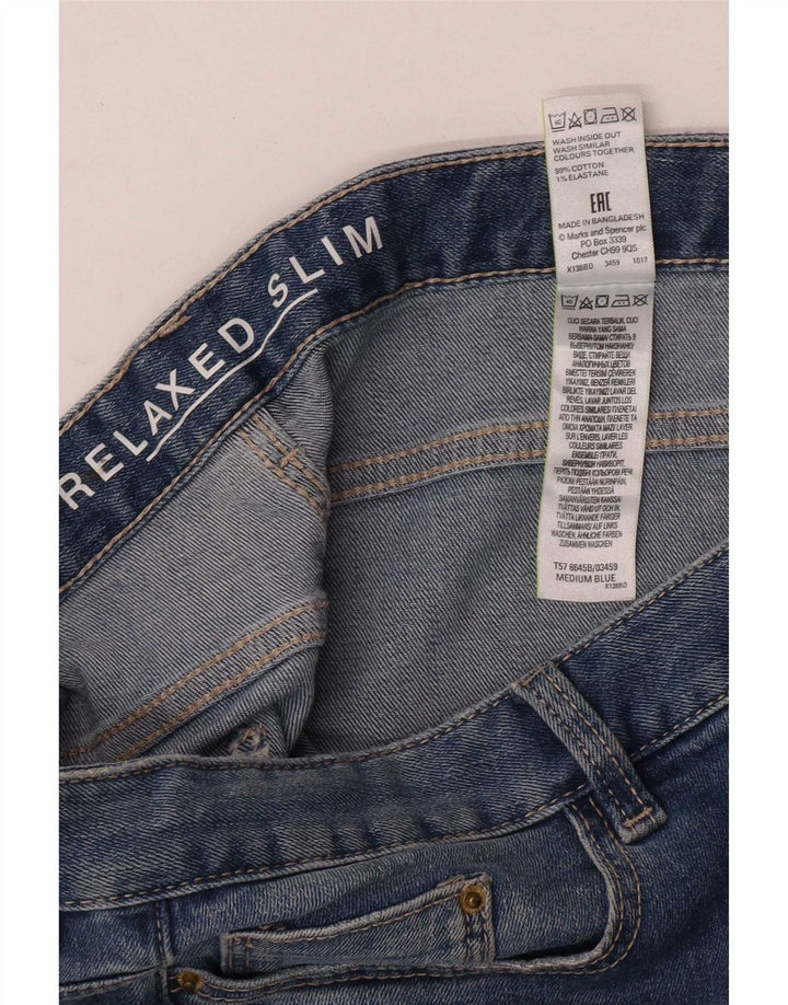 Marks & Spencer Damskie jeansy slim UK 12 Medium W32 L28 Niebieskie kwiaty