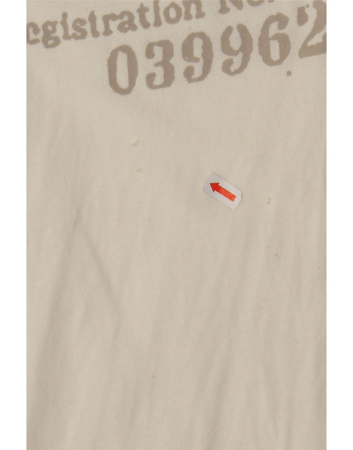 GURU Mens Graphic Polo Shirt XL Off White Cotton