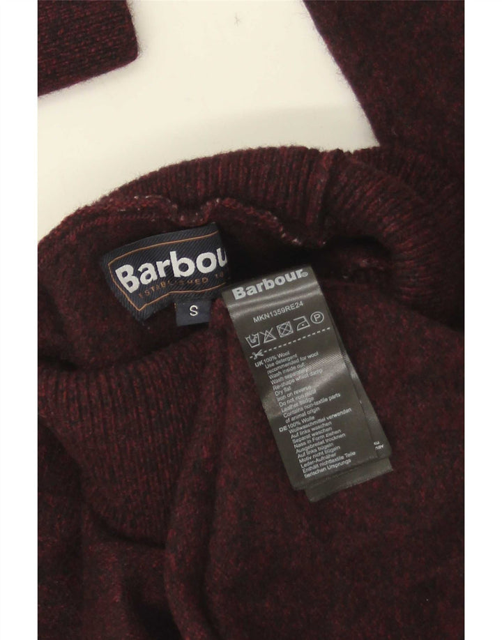 Sweter damski Barbour z wywijanym dekoltem UK 10 Small Brown Wełna