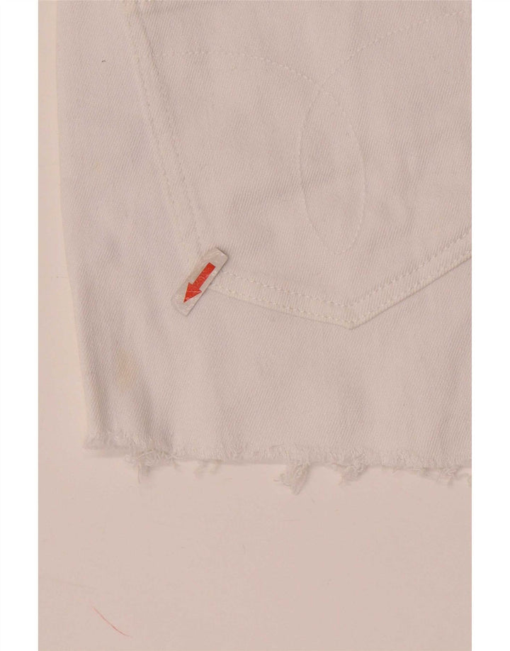 Damskie spodenki jeansowe Calvin Klein W28 Średniobiała bawełna