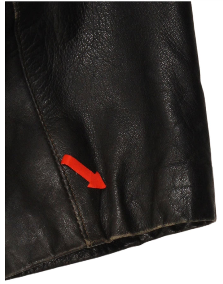 Vintage damska kurtka skórzana UK 16, duża czarna skóra