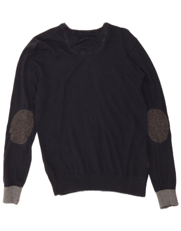 Męski sweter Zara z dekoltem w kształcie litery V, średniej czarnej, geometrycznej bawełny