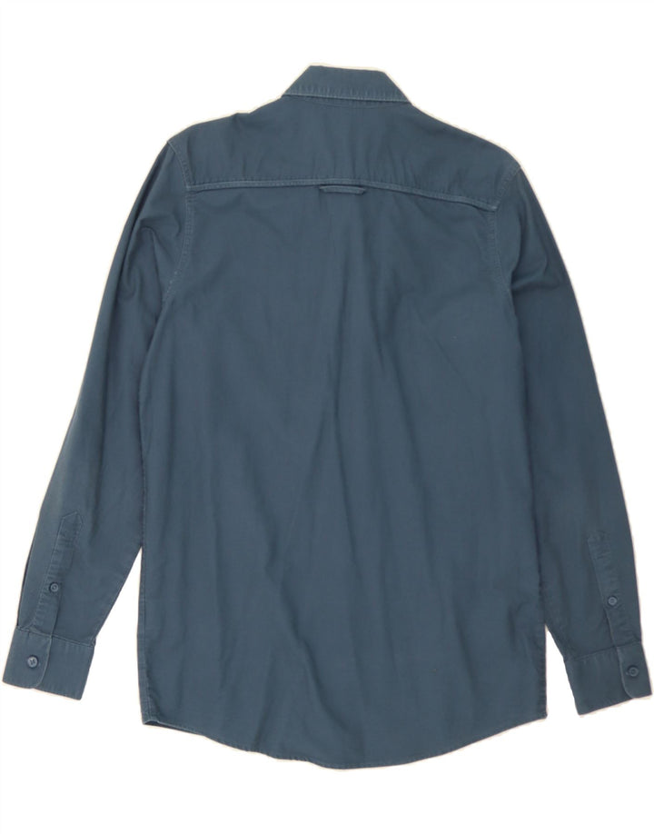 CHEAP MONDAY Mens Shirt Small Navy Blue Cotton Vintage Cheap Monday and Second-Hand Cheap Monday from Messina Hembry 