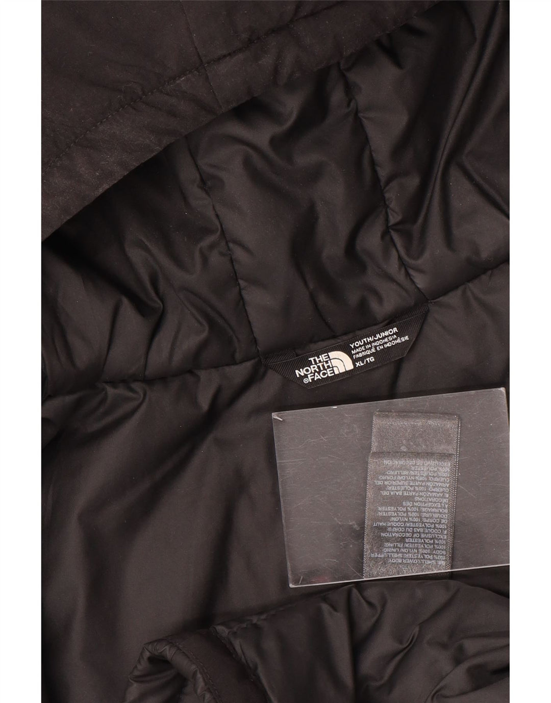 THE NORTH FACE Chłopięcy wyściełany bezrękawnik z kapturem 14-15 lat XL, czarny poliester