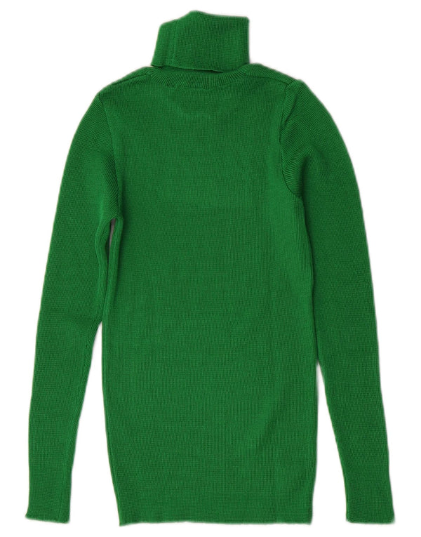 Sweter damski w stylu vintage z wywijanym dekoltem UK 4 XS w kolorze zielonym