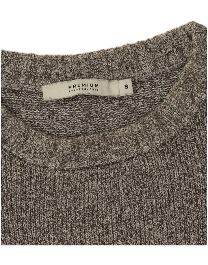 Męski sweter Jack & Jones z okrągłym dekoltem, mały, szary, bawełniany