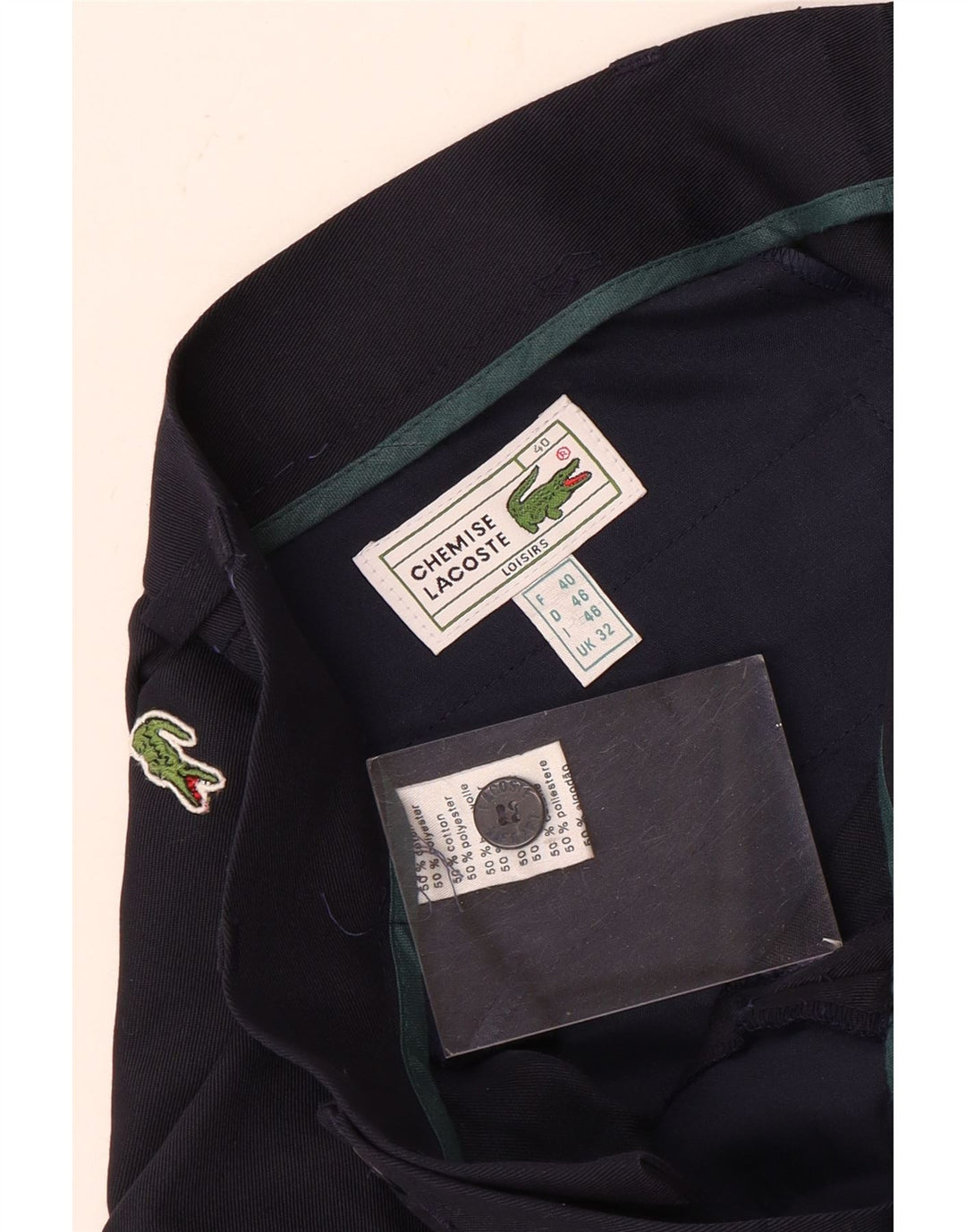 Męskie spodenki Chino Lacoste, rozmiar 40, średnie, W32, granatowa, bawełniana