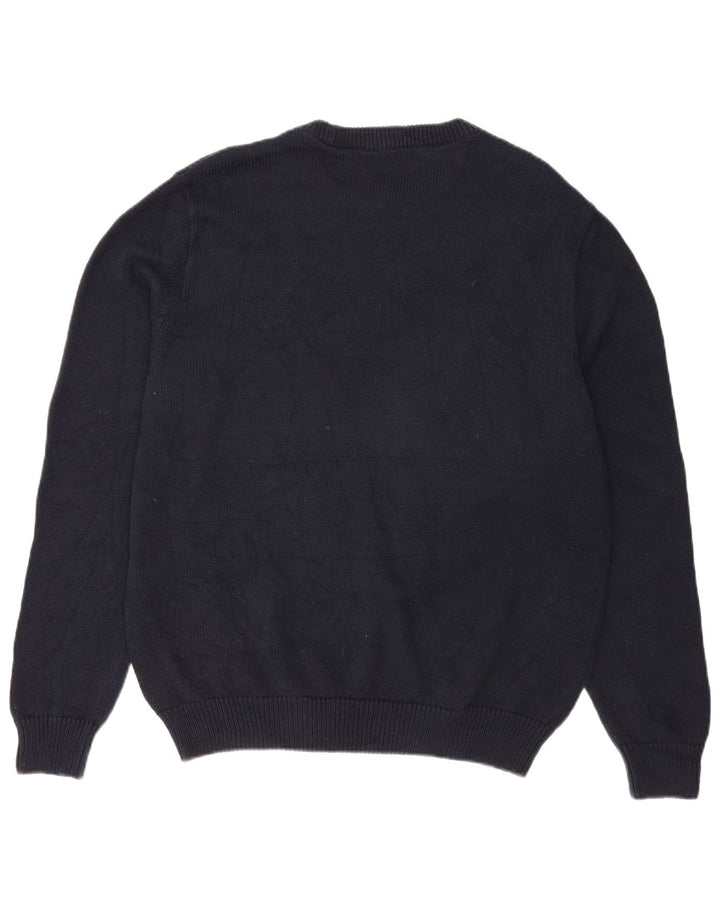 Męski sweter z dekoltem w łódkę Chaps XL, granatowy, bawełniany