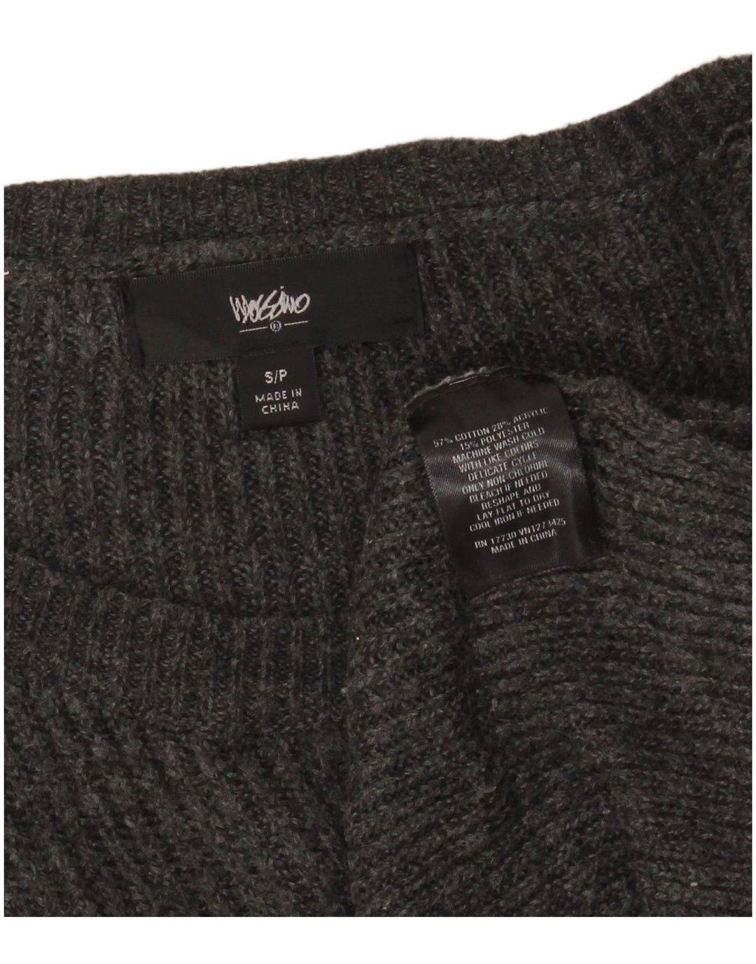 Damski sweter oversize MOSSIMO z dekoltem w łódkę UK 10 Small, szary, bawełniany