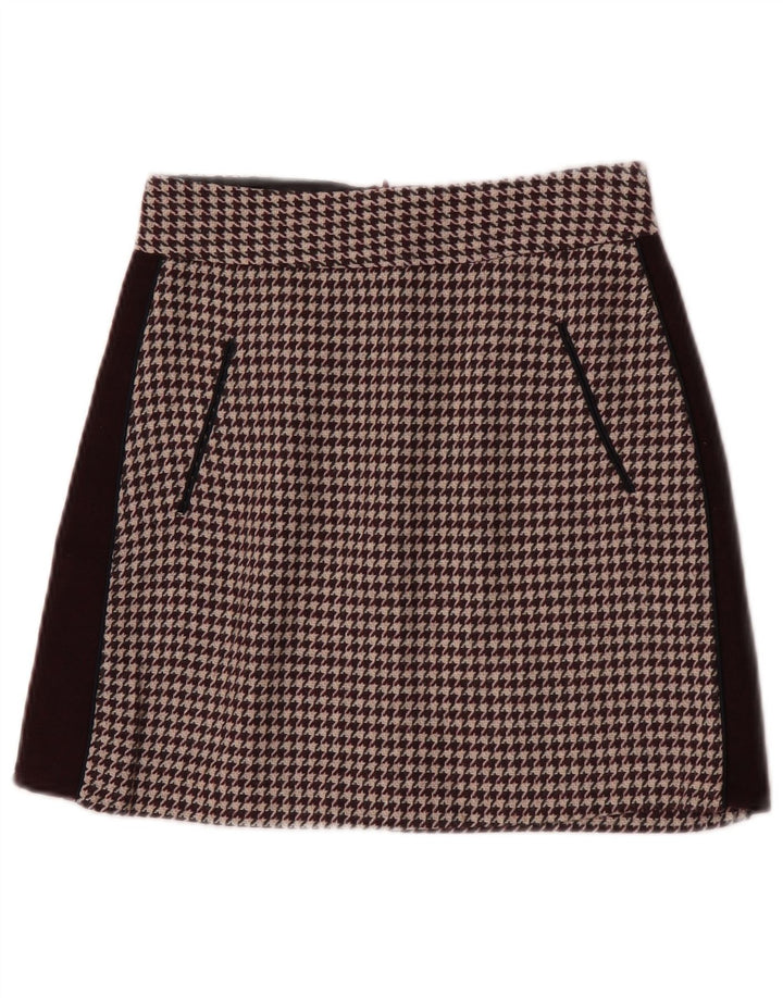 Spódnica mini damska Zara XS W24 Burgundowa pepitka