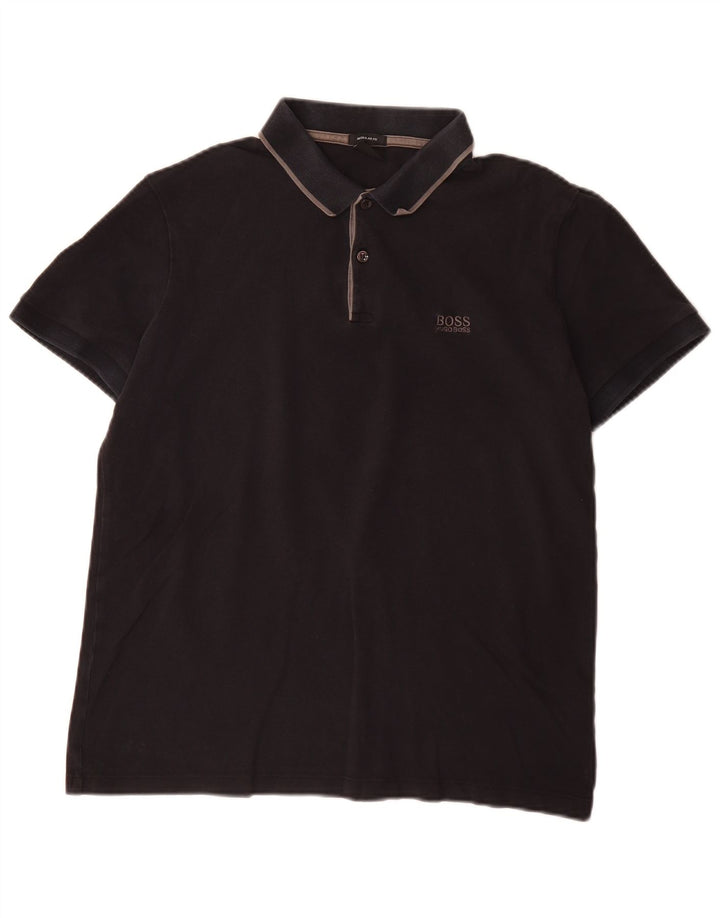 Męska koszulka polo Hugo Boss, średnia czarna, bawełniana