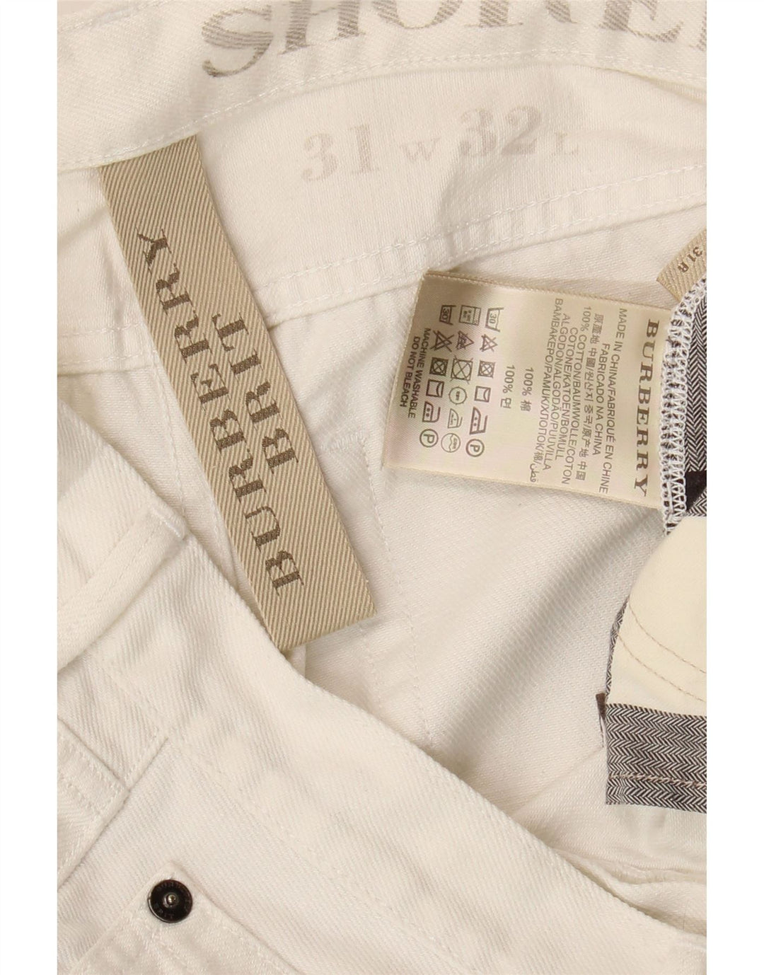 Męskie jeansy slim fit Burberry W31 L28 Biała bawełna