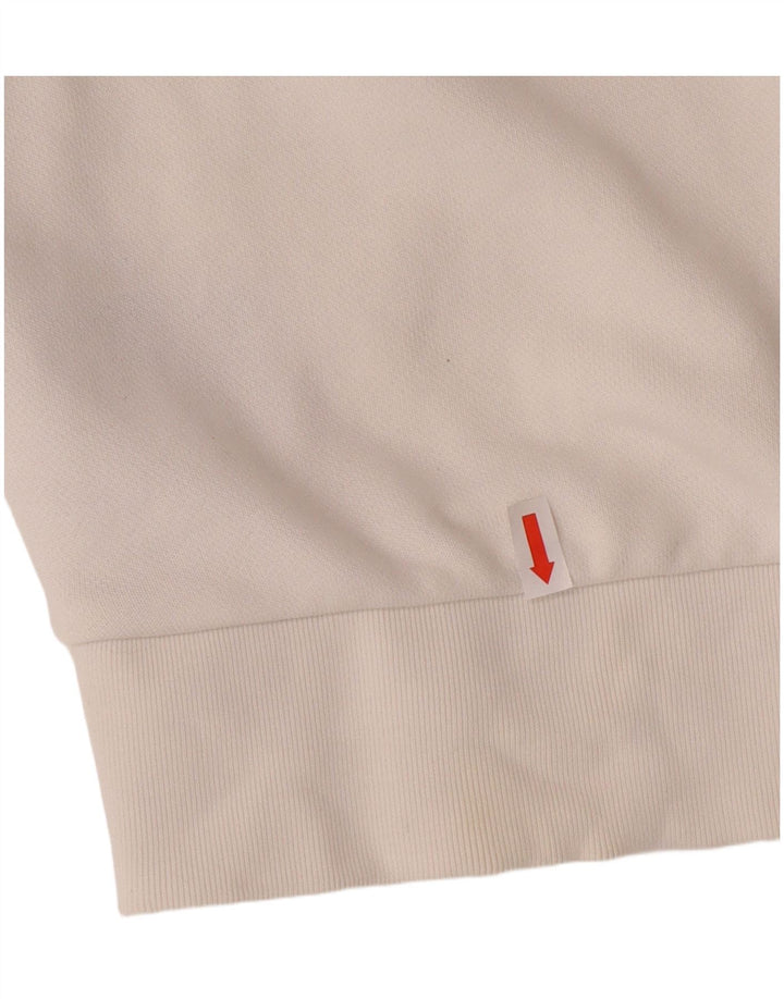 Damska bluza oversize ADIDAS z grafiką UK 12, średnia w kolorze złamanej bieli