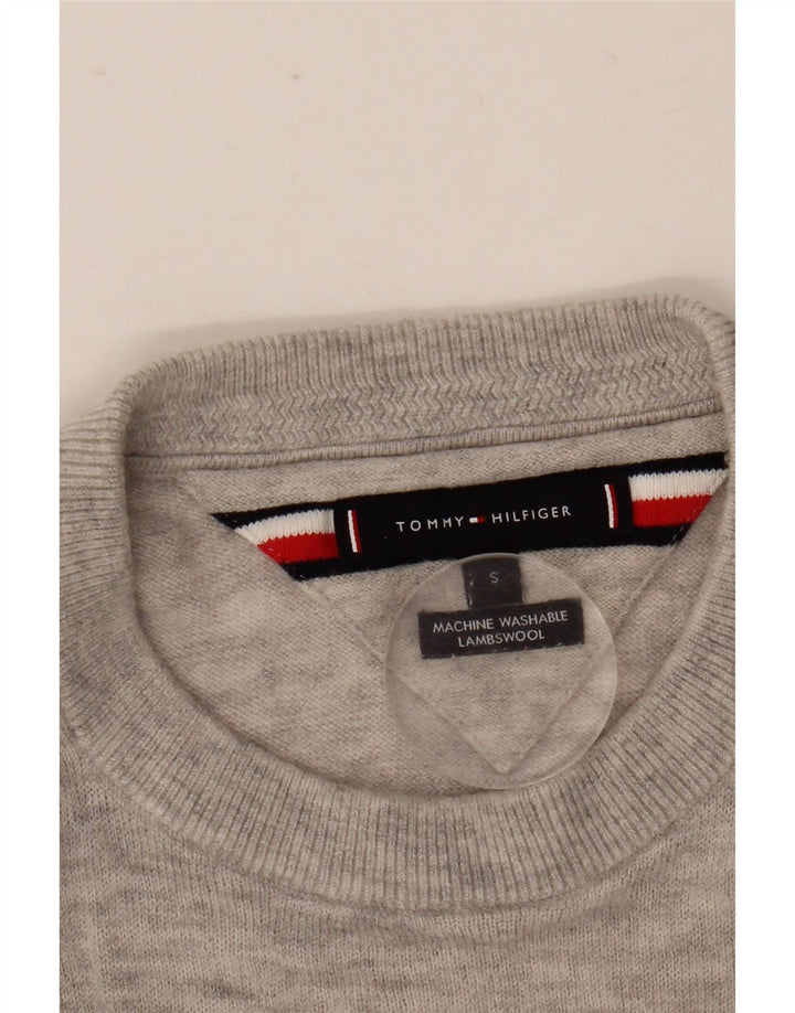 Męski sweter z okrągłym dekoltem Tommy Hilfiger, mały, szary