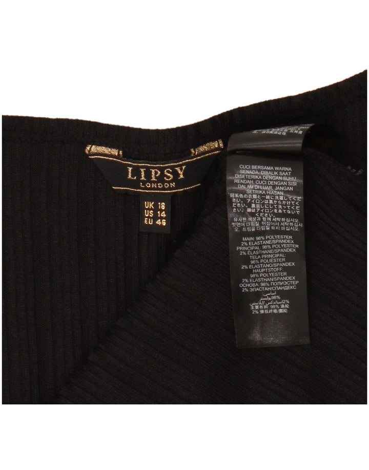 Damska bluzka bez rękawów Lipsy UK 18 XL, czarny poliester