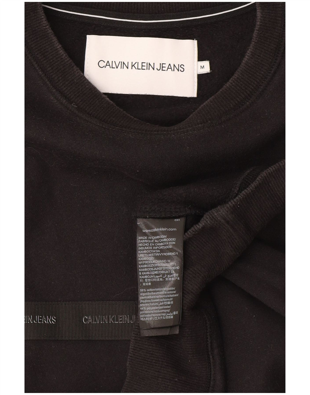 Męska bluza z grafiką Calvin Klein, średnia czarna, bawełniana