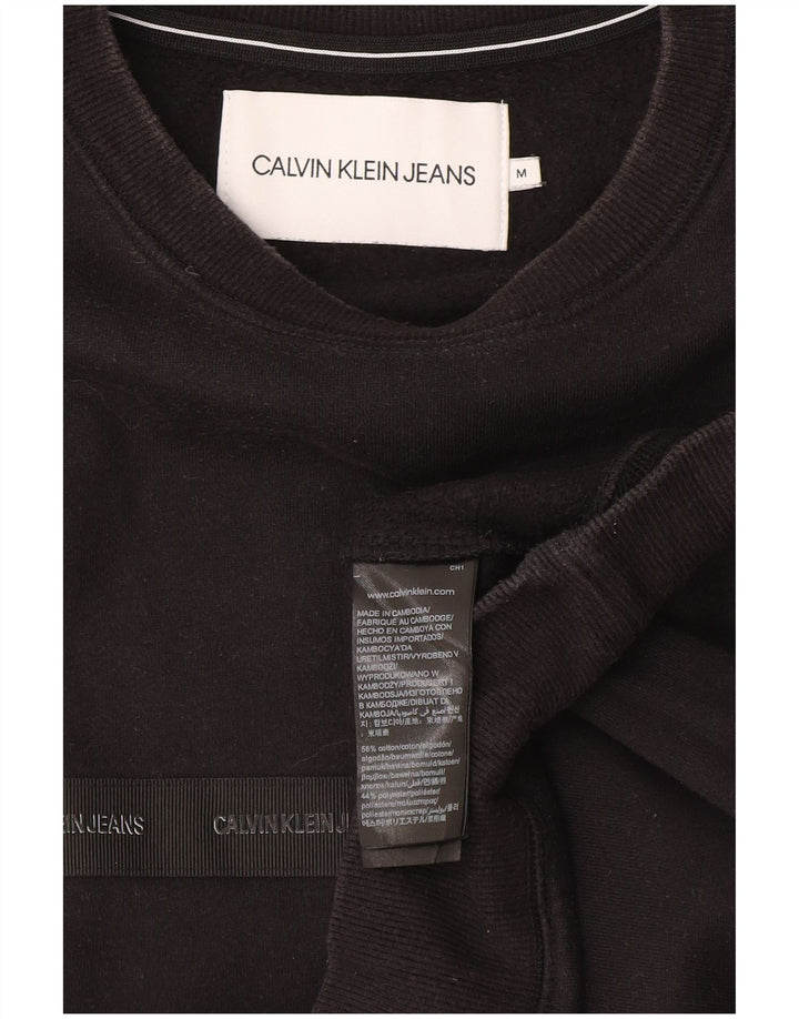 Męska bluza z grafiką Calvin Klein, średnia czarna, bawełniana