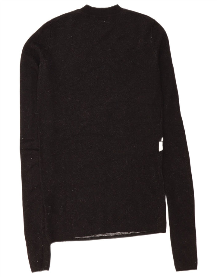 Marcelo Burlon Damski sweter z okrągłym dekoltem UK 10, mały, czarny, geometryczny