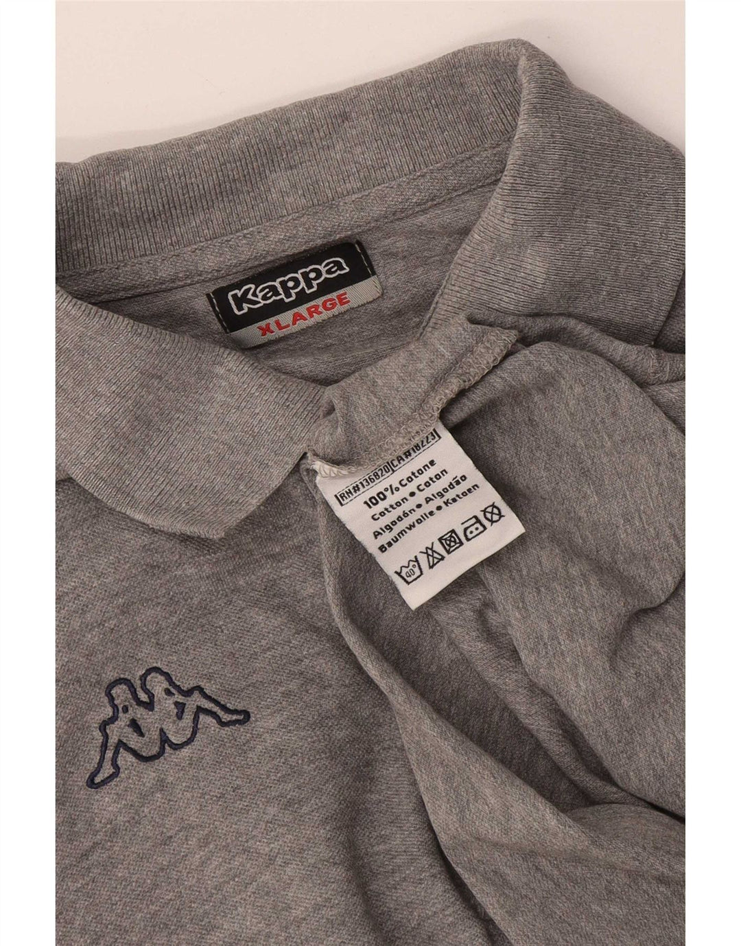Męska koszulka polo Kappa XL, szara, bawełniana w plamki