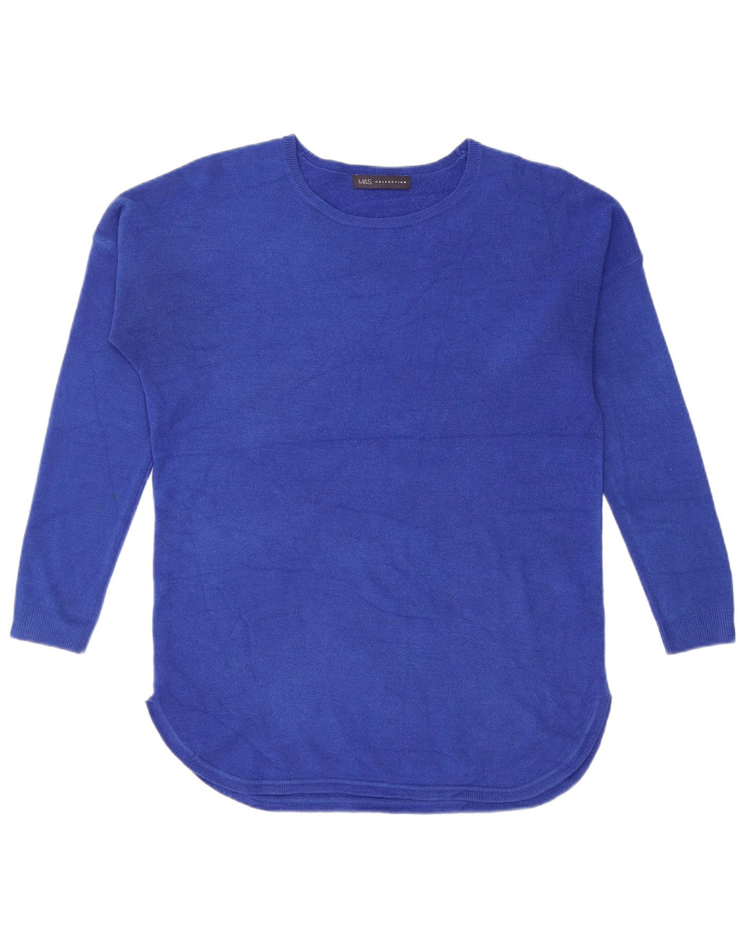 Marks & Spencer Damski sweter oversize z dekoltem w łódkę, UK 10, mały, niebieski
