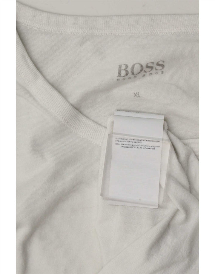 T-shirt męski Hugo Boss, top XL, biała bawełna