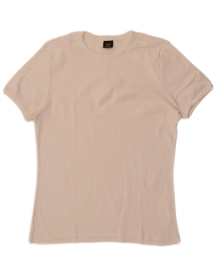 T-shirt damski Lee Top UK 14, duży, biały, bawełniany