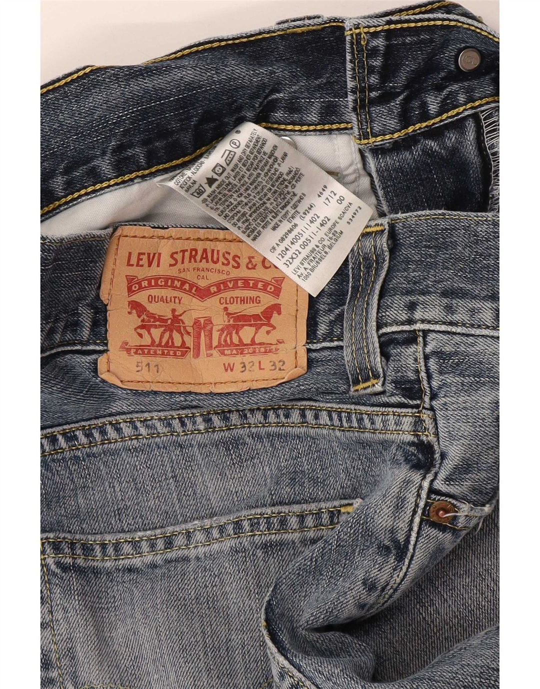 Męskie jeansy Levi's 511 Slim W32 L32 Niebieska bawełna