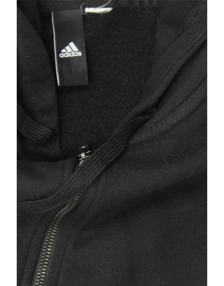 ADIDAS Mens Zip Hoodie Sweater Small Black Vintage Adidas and Second-Hand Adidas from Messina Hembry 