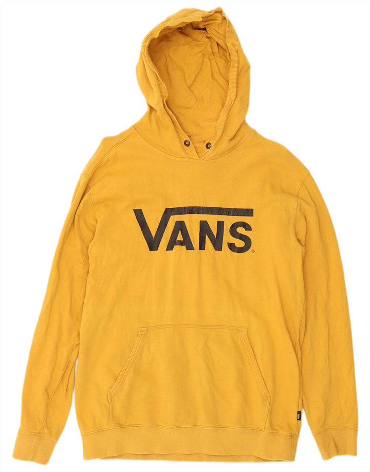Męski sweter z kapturem Vans z grafiką, duży, żółty, bawełniany